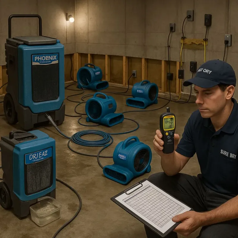 Structural Drying and Dehumidification process in Holstein, IA